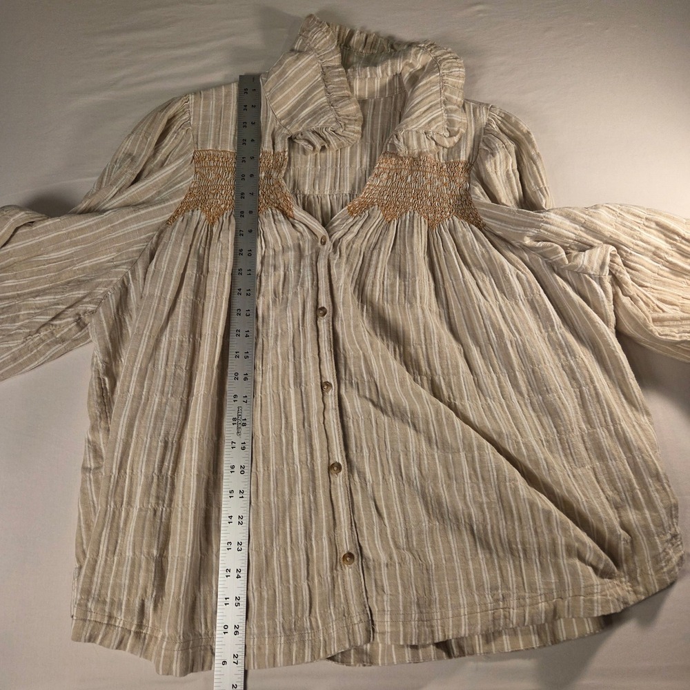Pilcro Anthropologie Women's Long Sleeve Victorian Button Down Blouse Size XL - Picture 9 of 10